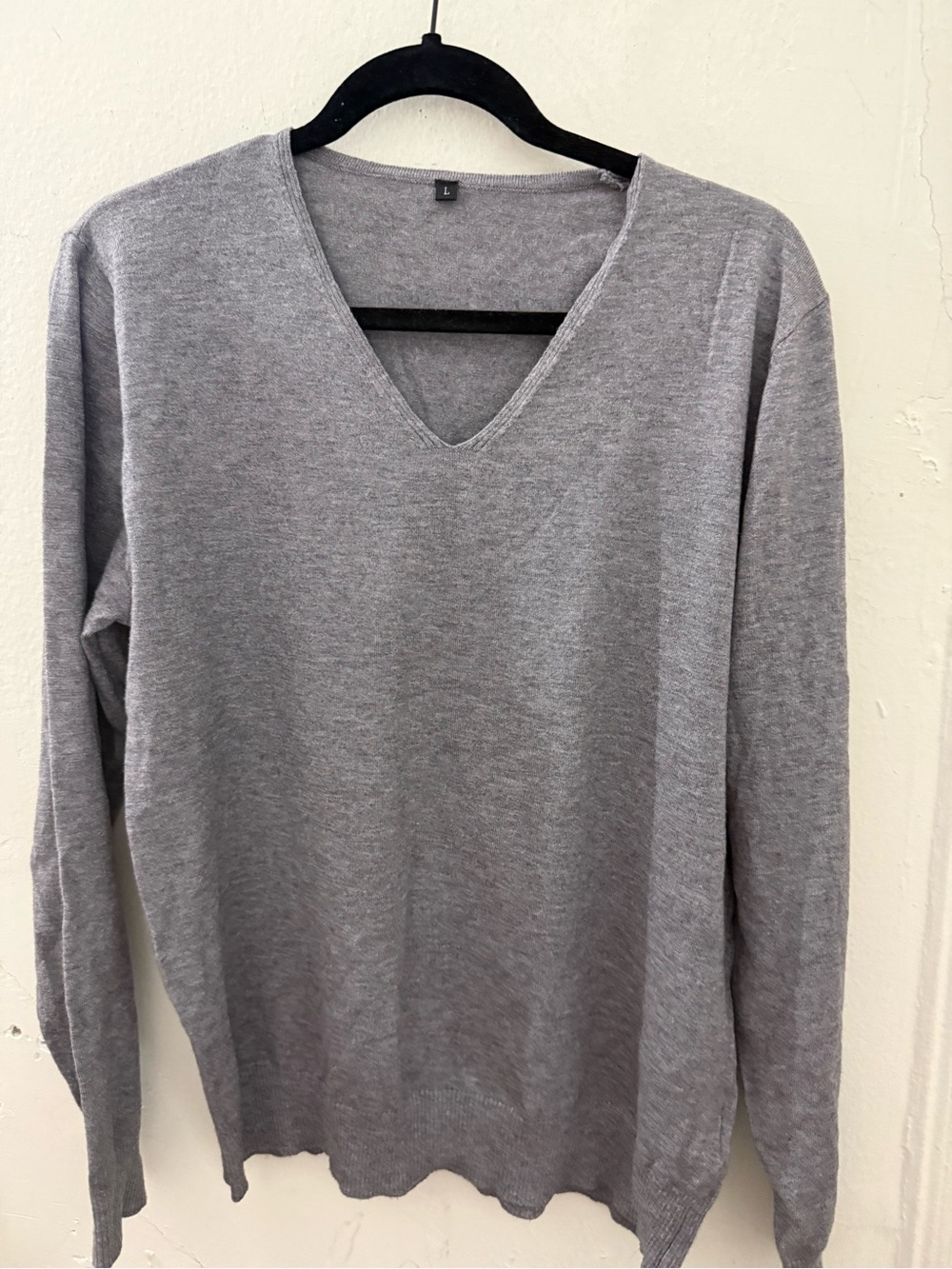 Lightweight V-Neck Gray Sweater